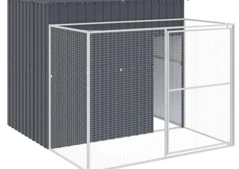 Cușcă de câine cu țarc antracit 214x253x181 cm oțel galvanizat - 2/5