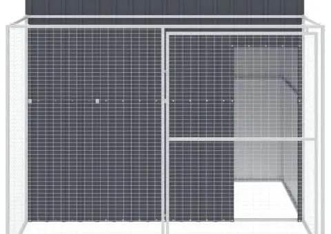 Cușcă de câine cu țarc antracit 214x253x181 cm oțel galvanizat - 3/5