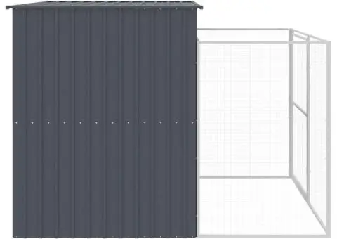 Cușcă de câine cu țarc antracit 214x253x181 cm oțel galvanizat - 4/5