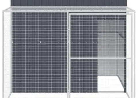 Cușcă de câine cu țarc antracit 214x253x181 cm oțel galvanizat - 3/5