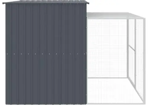 Cușcă de câine cu țarc antracit 214x253x181 cm oțel galvanizat - 4/5