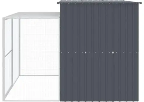 Cușcă de câine cu țarc antracit 214x253x181 cm oțel galvanizat - 5/5