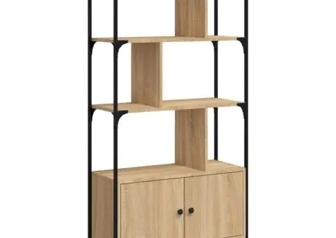 Bibliotecă cu uși stejar sonoma 76,5x30x154,5 cm lemn compozit - 2/5