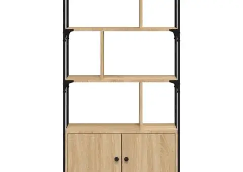 Bibliotecă cu uși stejar sonoma 76,5x30x154,5 cm lemn compozit - 5/5