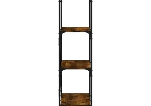 Bibliotecă cu 4 niveluri, stejar fumuriu, 56x31,5x138,5 cm lemn - 5/5