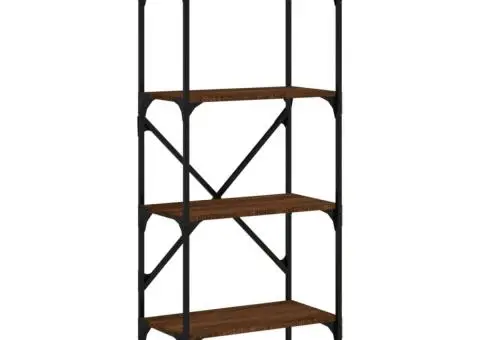 Bibliotecă cu 4 niveluri, stejar maro, 56x31,5x138,5 cm, lemn - 2/5