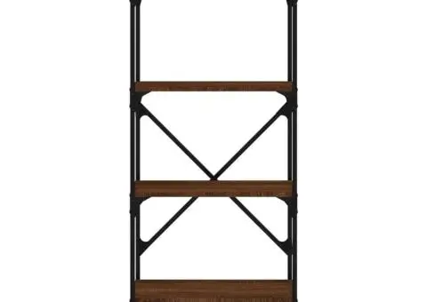 Bibliotecă cu 4 niveluri, stejar maro, 56x31,5x138,5 cm, lemn - 4/5