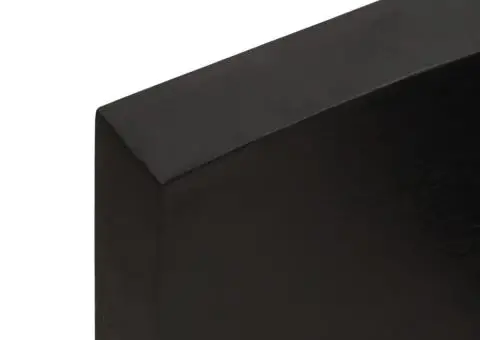 Blat de baie, maro închis, 80x60x2 cm, lemn masiv tratat - 5/5