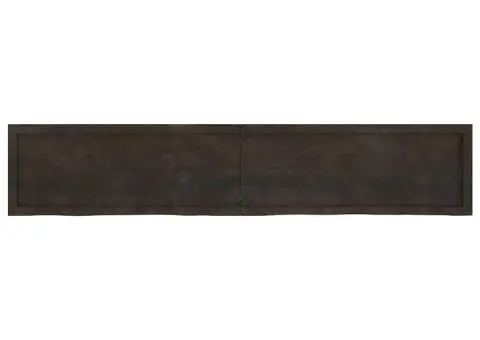 Blat de masă maro 200x40x(2-6) cm, lemn masiv stejar tratat - 3/5