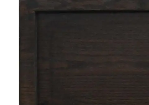 Blat de baie, maro închis, 100x40x(2-6) cm, lemn masiv tratat - 5/5