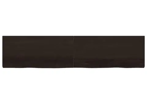 Blat de masă maro 220x50x(2-6) cm, lemn masiv stejar tratat - 4/5