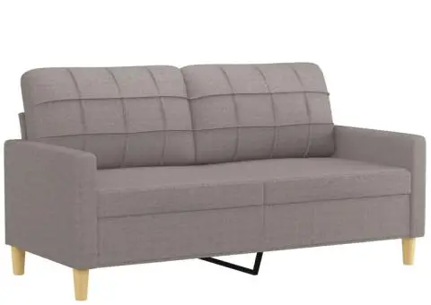 Set de canapea cu perne, 2 piese, gri taupe, material textil - 3/5