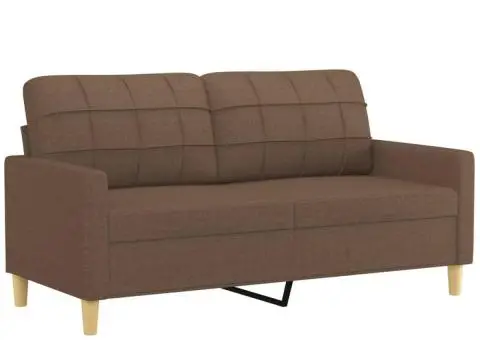 Set de canapele cu perne, 2 piese, maro, textil - 4/5