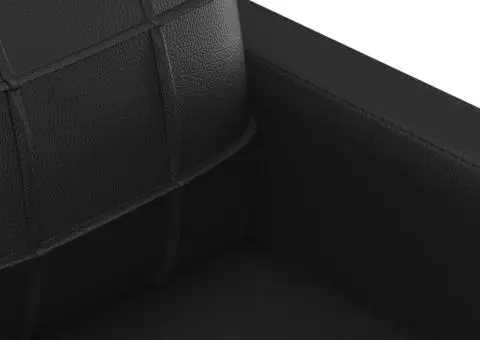 Set de canapele cu perne, 2 piese, negru, piele ecologică - 5/5