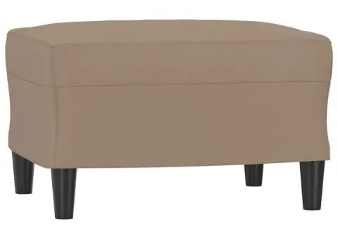 Set de canapele cu perne, 3 piese, cappuccino, piele ecologică - 5/5