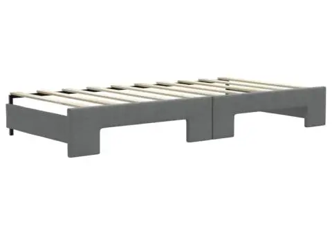 Pat de zi cu extensie și sertare, gri închis, 90x190cm, textil - 5/5