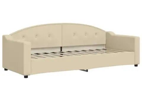 Pat de zi cu extensie și sertare, crem, 80x200 cm, textil - 4/5