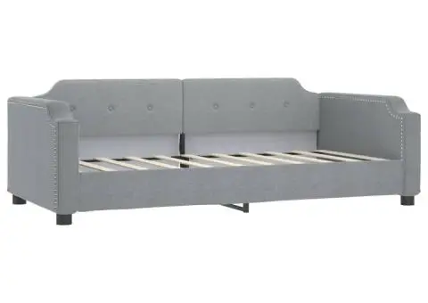 Pat de zi cu extensie și sertare, gri deschis, 90x200 cm textil - 5/5