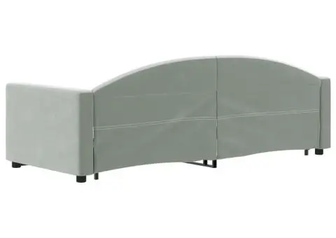 Pat de zi cu extensie și sertare, gri deschis 80x200 cm catifea - 5/5