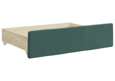 Pat de zi cu extensie și sertare verde închis 90x200 cm catifea - 5/5