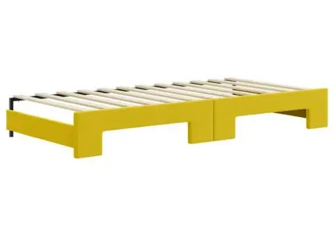 Pat de zi cu extensie și sertare, galben, 90x200 cm, catifea - 5/5