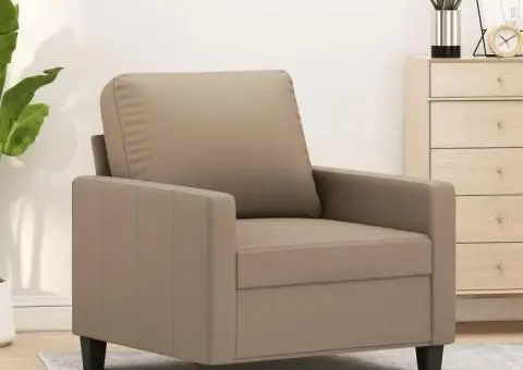 Canapea de o persoană, cappuccino, 60 cm, piele ecologică - 1/5