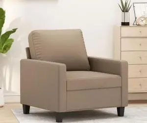 vidaXL Canapea de o persoană, cappuccino, 60 cm, piele ecologică
