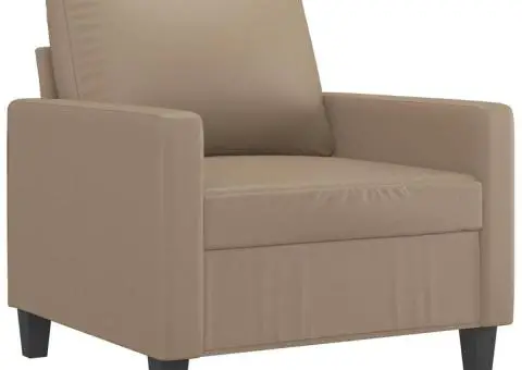 Canapea de o persoană, cappuccino, 60 cm, piele ecologică - 2/5