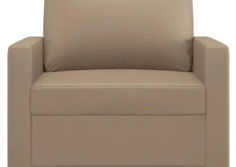 Canapea de o persoană, cappuccino, 60 cm, piele ecologică - 3/5