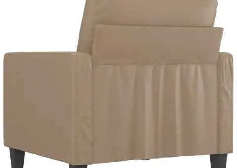 Canapea de o persoană, cappuccino, 60 cm, piele ecologică - 5/5