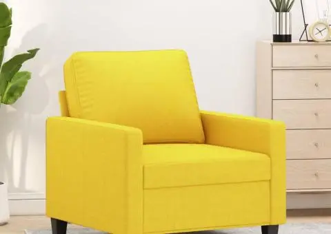 Fotoliu canapea, galben deschis, 60 cm, țesătură - 1/5