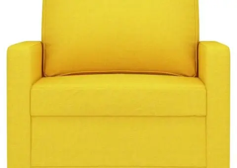 Fotoliu canapea, galben deschis, 60 cm, țesătură - 3/5