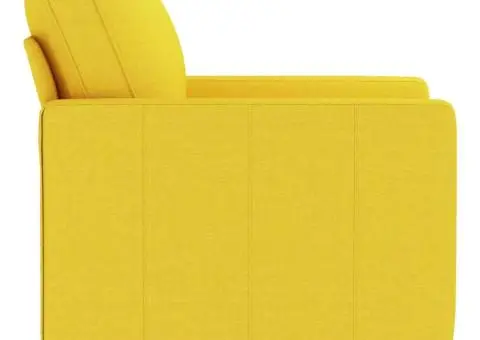 Fotoliu canapea, galben deschis, 60 cm, țesătură - 4/5