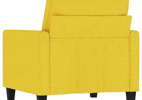 Fotoliu canapea, galben deschis, 60 cm, țesătură - 5/5