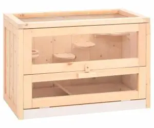 vidaXL Cușcă pentru hamsteri, 60x35,5x42 cm, lemn masiv de brad