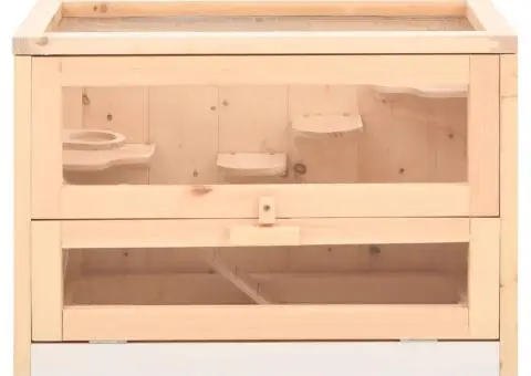 Cușcă pentru hamsteri, 60x35,5x42 cm, lemn masiv de brad - 4/5