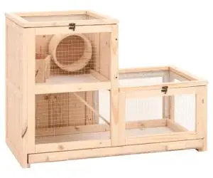 vidaXL Cușcă pentru hamsteri, 81x40x60 cm, lemn masiv de brad
