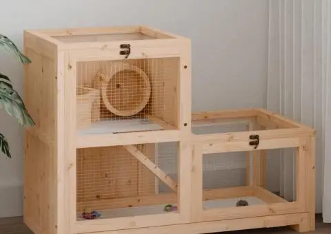 Cușcă pentru hamsteri, 81x40x60 cm, lemn masiv de brad - 2/5