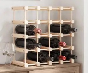 vidaXL Raft de vin pentru 20 sticle, 46,5x23x46,5 cm, lemn masiv pin