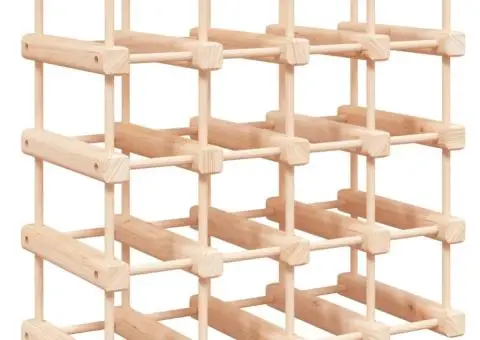 Raft de vin pentru 20 sticle, 46,5x23x46,5 cm, lemn masiv pin - 2/5