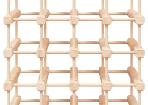 Raft de vin pentru 20 sticle, 46,5x23x46,5 cm, lemn masiv pin - 3/5