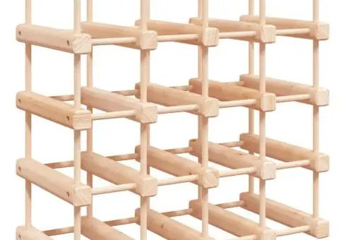 Raft de vin pentru 20 sticle, 46,5x23x46,5 cm, lemn masiv pin - 5/5