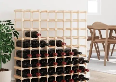 Raft de vin pentru 72 sticle, 90,5x23x90,5 cm, lemn masiv pin - 1/5