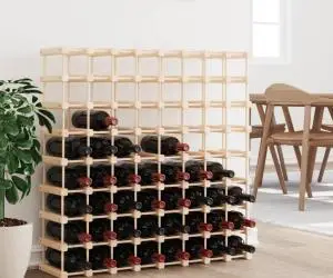 vidaXL Raft de vin pentru 72 sticle, 90,5x23x90,5 cm, lemn masiv pin