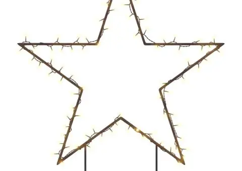 Decorațiune stea cu lumini de Crăciun cu țăruși, 80 LED, 60 cm - 2/5