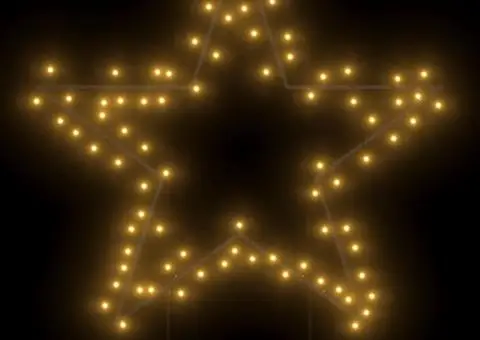 Decorațiune stea cu lumini de Crăciun cu țăruși, 80 LED, 60 cm - 3/5