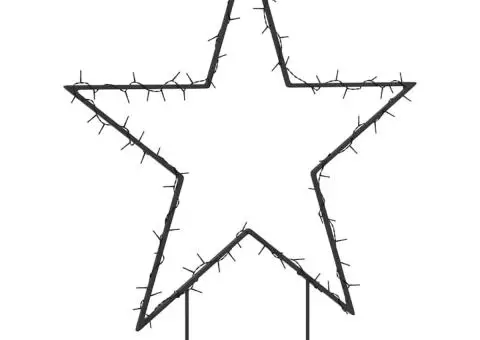 Decorațiune stea cu lumini de Crăciun cu țăruși, 80 LED, 60 cm - 4/5