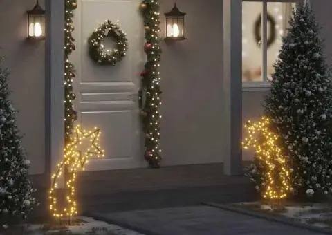 Decorațiune meteorit cu lumini de Crăciun/țăruși 115 LED 89 cm - 1/5