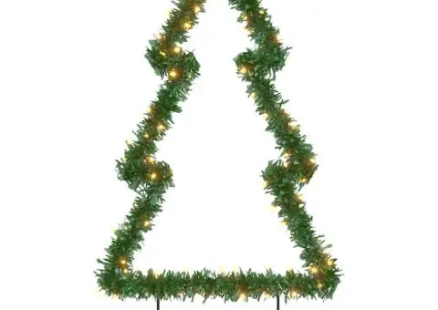 Decorațiune brad cu lumini de Crăciun cu țăruși, 80 LED, 60 cm - 2/5