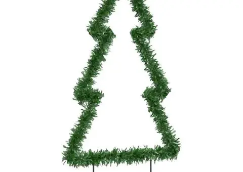 Decorațiune brad cu lumini de Crăciun cu țăruși, 80 LED, 60 cm - 4/5